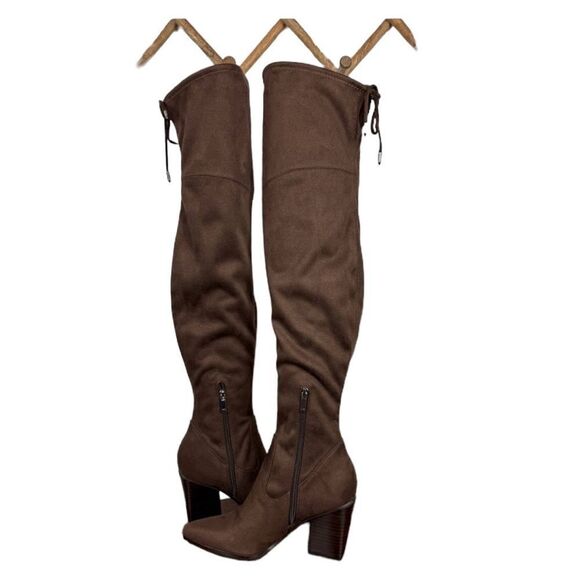 NWT MARC FISHER OKUN TALL HERLED BOOTS IN COLOR DARK BROWN WOMENS SIZE 7.5 - Picture 5 of 9